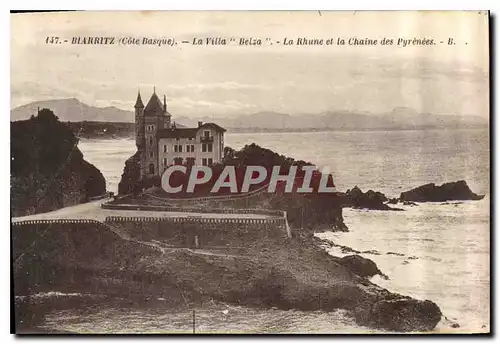 Cartes postales Biarritz Cote Basque La Villa Belza la Rhune et la Chaine des Pyrenees