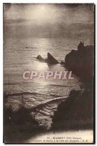 Cartes postales Biarritz Cote Basque Coucher de Soleil a la Cote des Basques