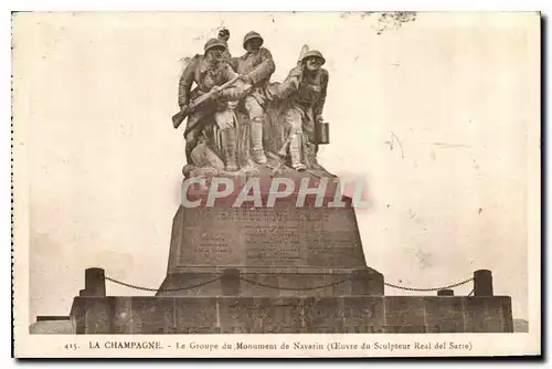 Ansichtskarte AK La Champagne Le Groupe du Monument de Navarin oeuvre du Sculpteur Real del Sarie