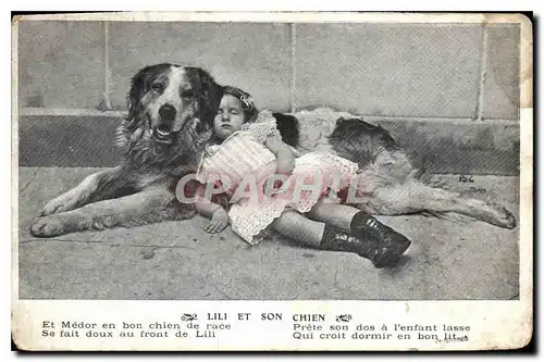 Ansichtskarte AK Lili et son Chien Enfant