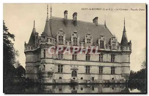 Cartes postales Azay le Rideau I et L Le Chateau Facade Ouest