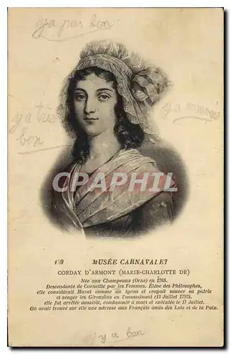 Ansichtskarte AK Musee Carnavalet Corday d'Armont Marie Charlotte