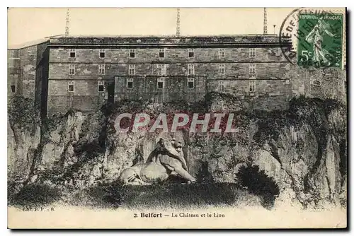 Cartes postales Belfort Le Chateau et le Lion