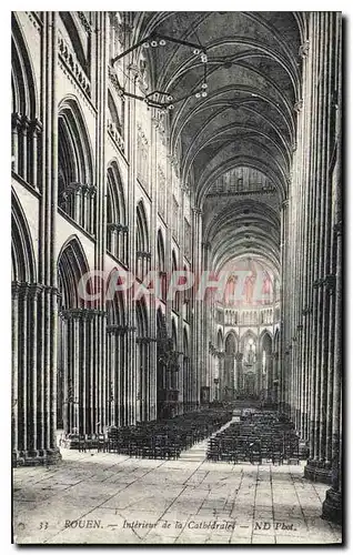 Cartes postales Rouen Interieur de la Cathedrale