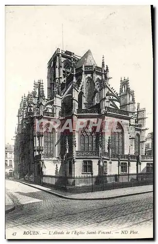 Cartes postales Rouen L'Abside de l'Eglise Saint Vincent