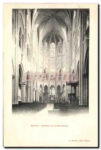 Cartes postales Mantes Interieure de la Cathedrale
