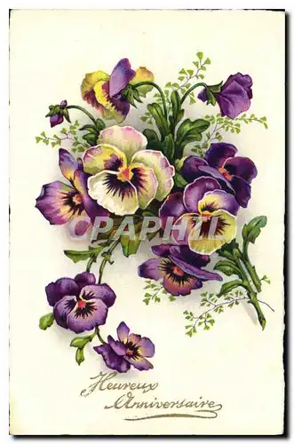 Cartes postales Heureux Anniversaire Fleurs
