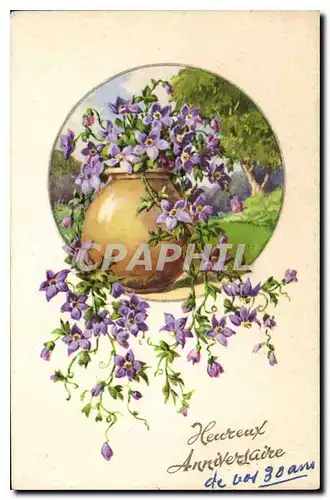 Cartes postales Heureux Anniversaire Fleurs