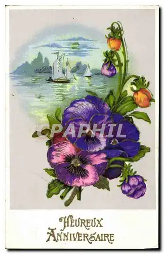 Cartes postales Heureux Anniversaire Fleurs