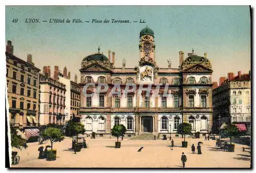 Cartes postales Lyon L'Hotel de Ville Place des Terreaux