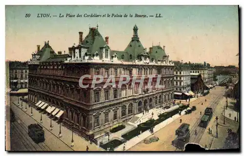 Cartes postales Lyon La Place des Cordeliers et le Palais de la Bourse