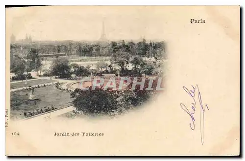 Ansichtskarte AK Paris Jardin des Tuileries Tour Eiffel