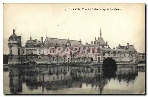 Cartes postales Chantilly Le Chateau facade Sud Ouest