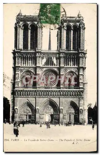 Cartes postales Paris La Facade de Notre Dame