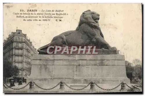 Cartes postales Paris Le Lion de Belfort