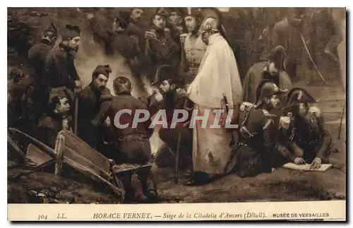 Cartes postales Horace Vernet Siege de la Citadelle d'Anvers Detail Musee de Versailles