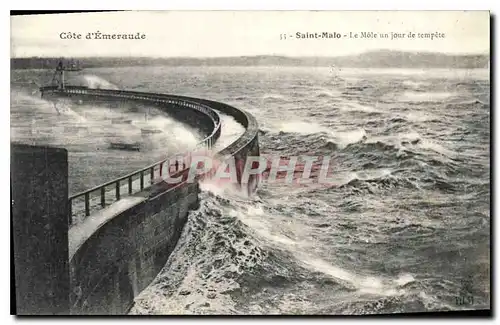 Ansichtskarte AK Cote d'Emeraude Saint Malo Le Mole un jour de tempete