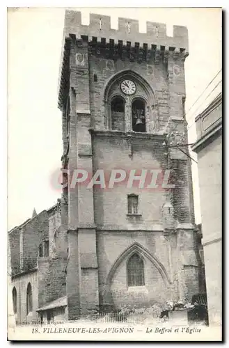 Cartes postales Villeneuve Les Avignon Le Beeffroi et l'Eglise