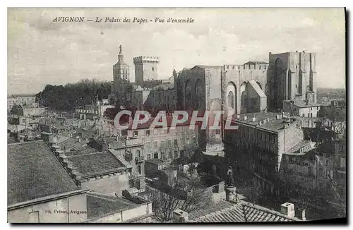 Cartes postales Avignon Le Palais des Papes Vue d'ensemble