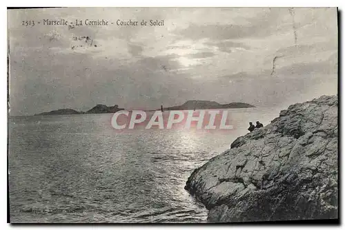 Cartes postales Marseille La Corniche Coucher de Soleil