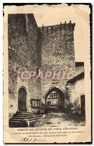 Cartes postales Comite de defense et de Conservation du Vieux Perouges l'Entree de Perouges Ain par la porte d'E