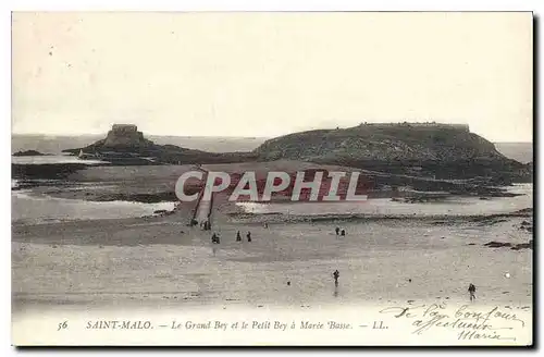 Cartes postales Saint Malo Le Grand Bey et le Petit Bey a Maree Basse