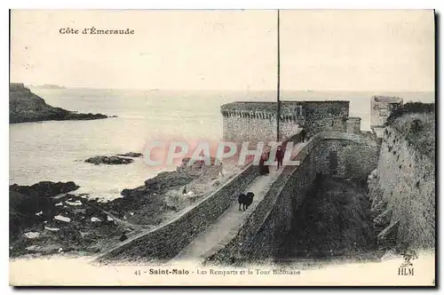 Cartes postales Cote d'Emeraude Saint Malo Les Remparts et la Tour