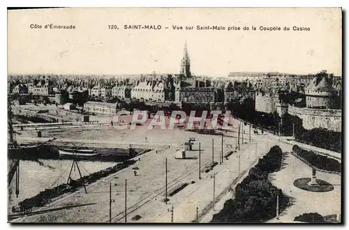 Cartes postales Cote d'Emeraude Saint Malo Vue sur Saint Malo prise de la Coupole du Casino