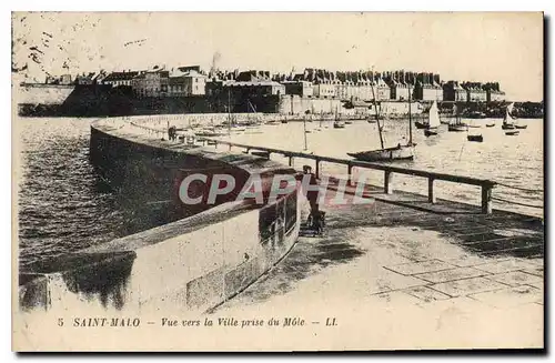 Ansichtskarte AK Saint Malo Vue vers la Ville prise du Mole