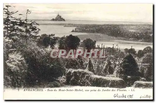 Cartes postales A Vranches Baie du Mont Saint Michel vue prise du Jardin des Plantes
