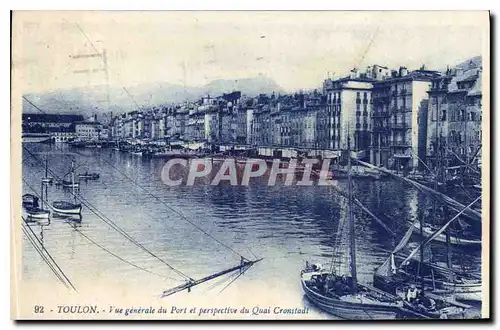 Cartes postales Toulon Vue generale du Port et perspective du Quai Cronstadt Bateaux