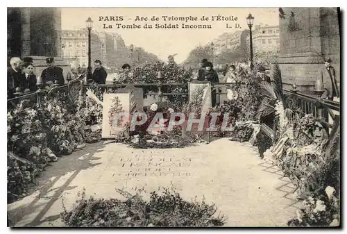 Cartes postales Paris Arc de Triomphe de l'Etoile La Tombedu Soldat Inconnu