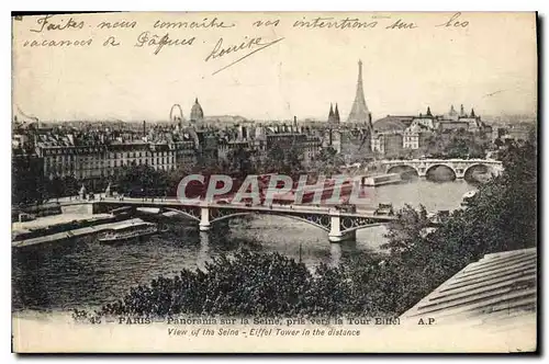 Ansichtskarte AK Paris Panorama sur la Seine pris vers la Tour Eiffel