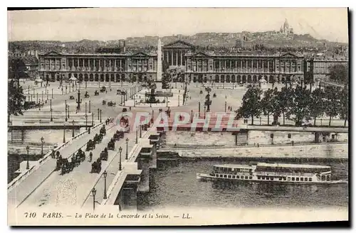 Cartes postales Paris La Place de la Concorde et la Seine