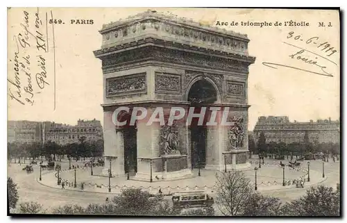 Cartes postales Paris Arc de Triomphe de l'Etoile