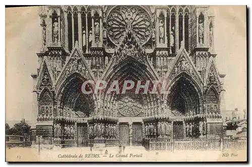 Ansichtskarte AK Cathedrale de Reims Le Grand Portail