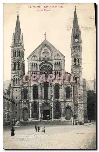 Ansichtskarte AK Reims Eglise Saint Remi Grand Portail