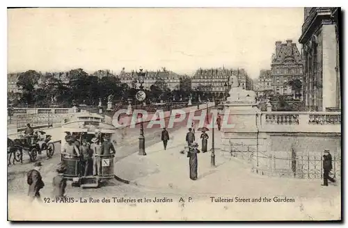 Cartes postales Paris La rue des Tuileries et les Jardins