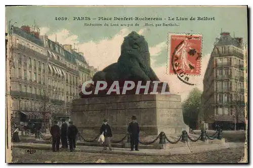 Ansichtskarte AK Paris Place Denfert Rochereau Le Lion de Belfort