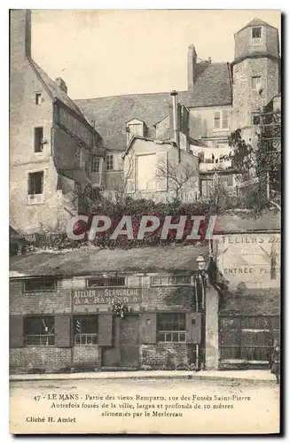 Cartes postales Le Mans Partie des vieux Remparts rue des Fosses Saint Pierre Atelier de serrurerie