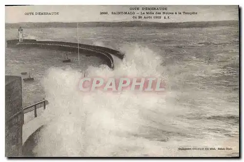 Cartes postales Saint Malo Le Mole des Noires a la Tempete