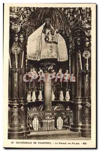 Cartes postales Cathedrale de Chartres La Vierge du Pilier