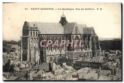 Cartes postales Saint Quentin La Basilique Vue du Beffroi