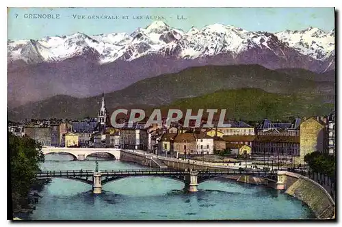 Cartes postales Grenoble Vue Generale et les Alpes