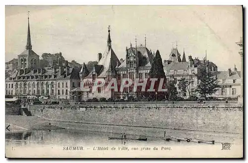 Cartes postales Saumur L'Hotel de Ville vue prise du Pont