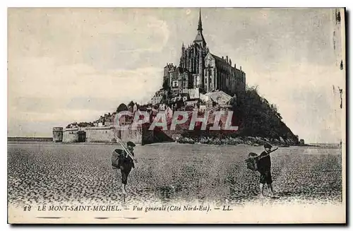 Cartes postales Le Mont Saint Michel Vue generale Cote Nord Est Pecheurs Peche
