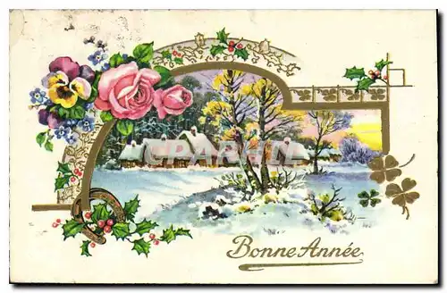 Cartes postales Bonne Annee Fleurs