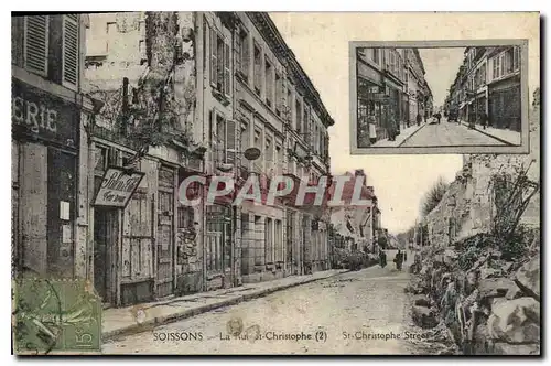 Ansichtskarte AK Soissons La Rue St Christophe Militaria