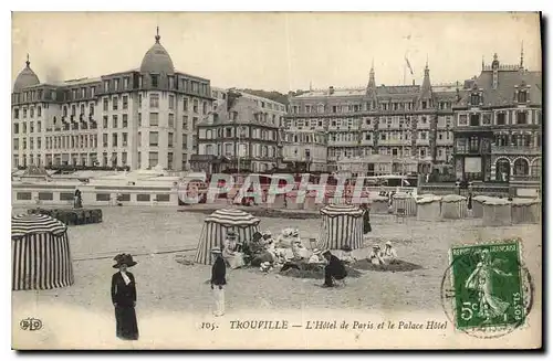 Cartes postales Trouville L'Hotel de Paris et le Palace Hotel