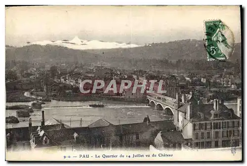 Ansichtskarte AK Pau Le Quartier du 14 Juillet vu du Chateau